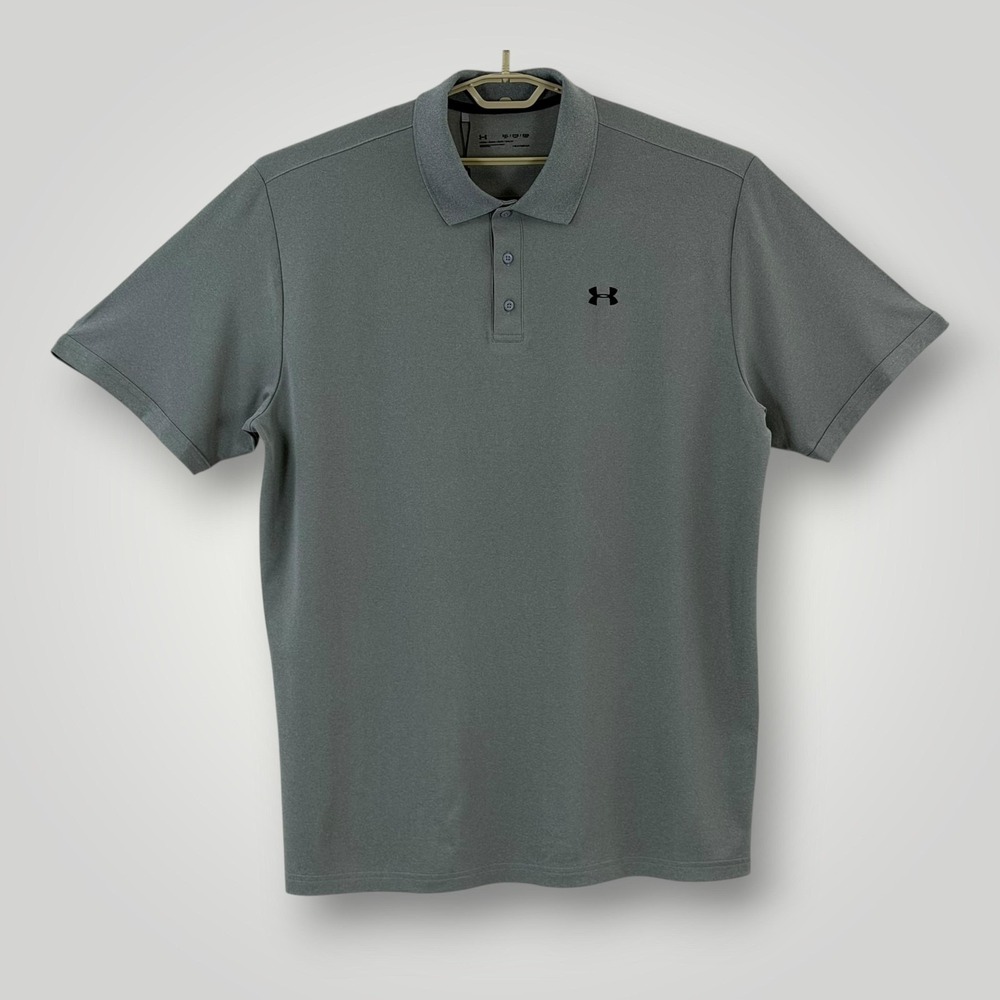 Under Armour HeatGear Polo Shirt Mens‎ 3XLT Gray Golf Performance Stretch NWT